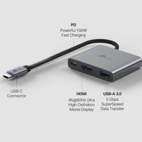 TP-Link UH3020C USB Type-C 3 in 1 Hub, 4K@60Hz HDMI, 100W Power Delivery, 1× USB-A Data Ports. - Image 3