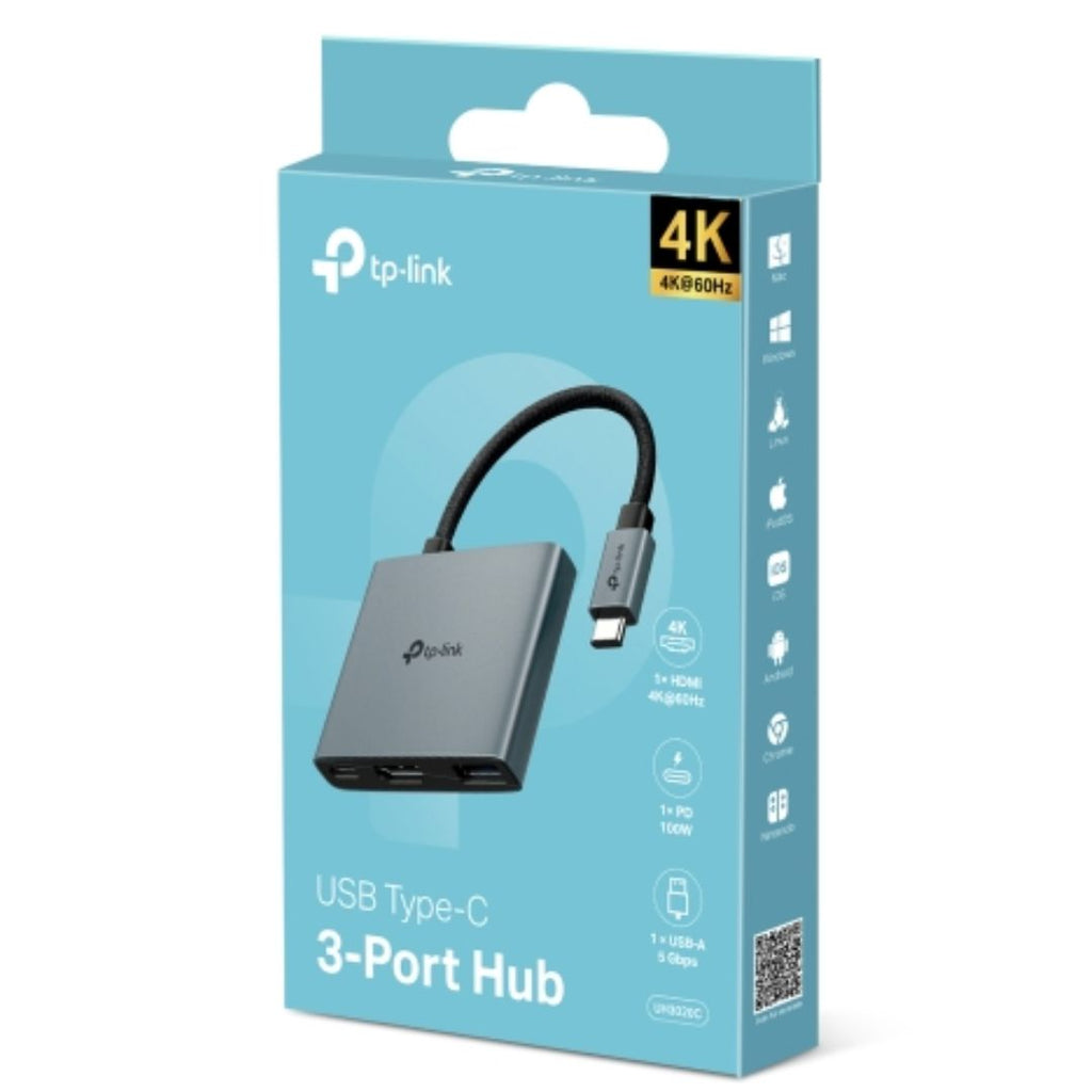 TP-Link UH3020C USB Type-C 3 in 1 Hub, 4K@60Hz HDMI, 100W Power Delivery, 1× USB-A Data Ports. - Image 4