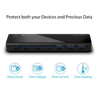 TP-Link UH700 7 Ports USB3 Hub Desktop 2.5A Power Adapter, transfer speeds of up to 5Gbps, 10 times faster than standard USB 2.0 - Image 4