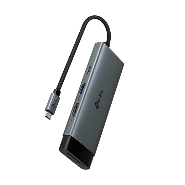 TP-Link UH7021C USB Type-C 7-in-1 Hub,  4K@60Hz HDMI, SD & microSD UHS-I, 100W Power Delivery, 3× USB-A Data Ports. - Image 1