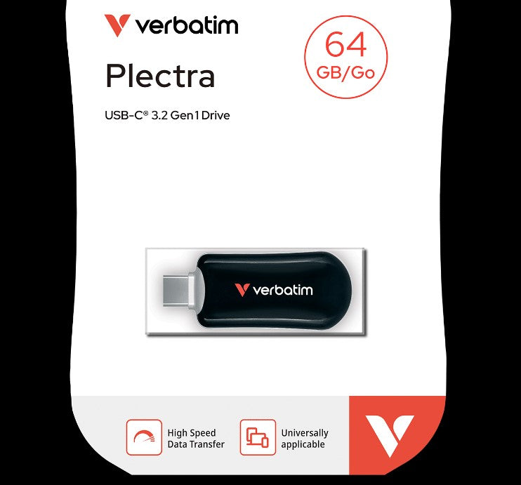 Verbatim Plectra USB-C Flash Drive Black 64GB - Image 1