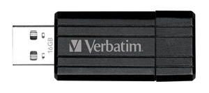 Verbatim Store'n'Go Pinstripe USB 2.0 Drive 16GB, Slim Retractable Design, 2 Years Limited Warranty (Black) - Image 1
