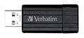 Verbatim Store'n'Go Pinstripe USB 2.0 Drive 16GB, Slim Retractable Design, 2 Years Limited Warranty (Black) - Image 1