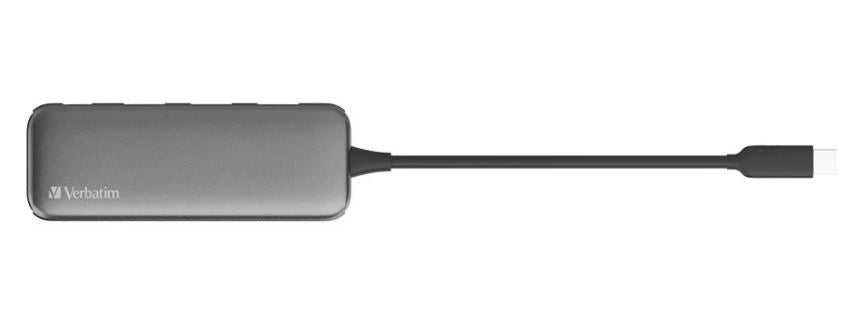 Verbatim USB-C Hub with 2 x USB-A 3.2 Gen 1 supports up to 5Gbps data transfer, 1 x USB-C supports up to 5Gbps data transfer - Space Grey - Image 4