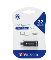 Verbatim 32GB Type-C USB 3.2 Flash Drive - Black Retail Pack 70903 Ultra Fast Transfer, Compact and Light weight design - Image 1