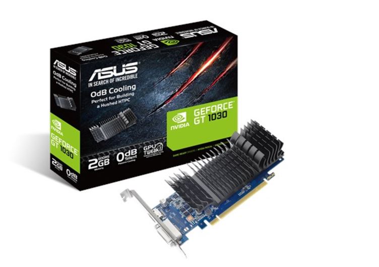 ASUS nVidia GeForce GT1030-SL-2G-BRK 2GB GDDR5 Low Profile Graphics Card with Bracket For Silent HTPC Build (With I/O Port Brackets) - Image 1