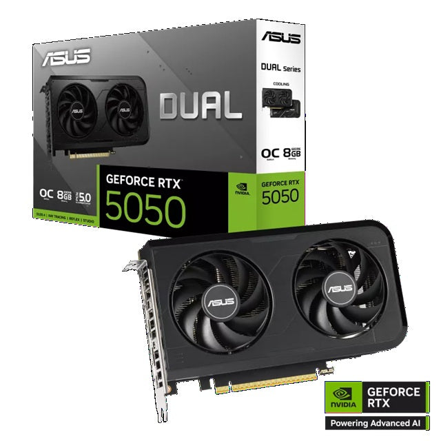 ASUS nVIDIA GeForce DUAL RTX5050 8GB GDDR6 OC Edition, 2560 CUDA, 2677MHz, 128-bit, 7680x4320, PCIe 5.0 - Image 1