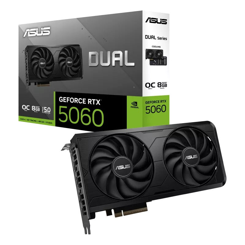 ASUS nVidia Dual GeForce RTX™ 5060 EVO OC Edition, 8GB, GDDR7, 128-bit, PCIe 5.0, 2565MHz, 3840 CUDA, 2.1-Slot - Image 1