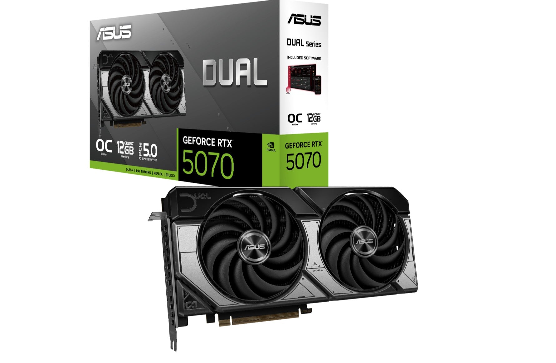 ASUS nVidia GeForce DUAL-RTX5070-O12G 12GB GDDR7 OC Edition, 2542MHz Boost Clock, RAM 28Gbps, 1000 AI TOPs, Digital Max Resolution 7680 x 4320 - Image 5