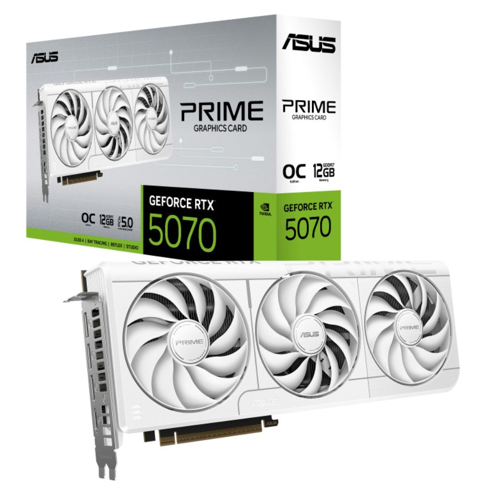 ASUS PRIME GeForce RTX™ 5070 12GB - White OC Edition, NVIDIA®, GDDR7, 6144 CUDA Cores, 28Gbps, 192-bit, PCIe 5.0, HDMI 2.1b, DP 2.1b - Image 5