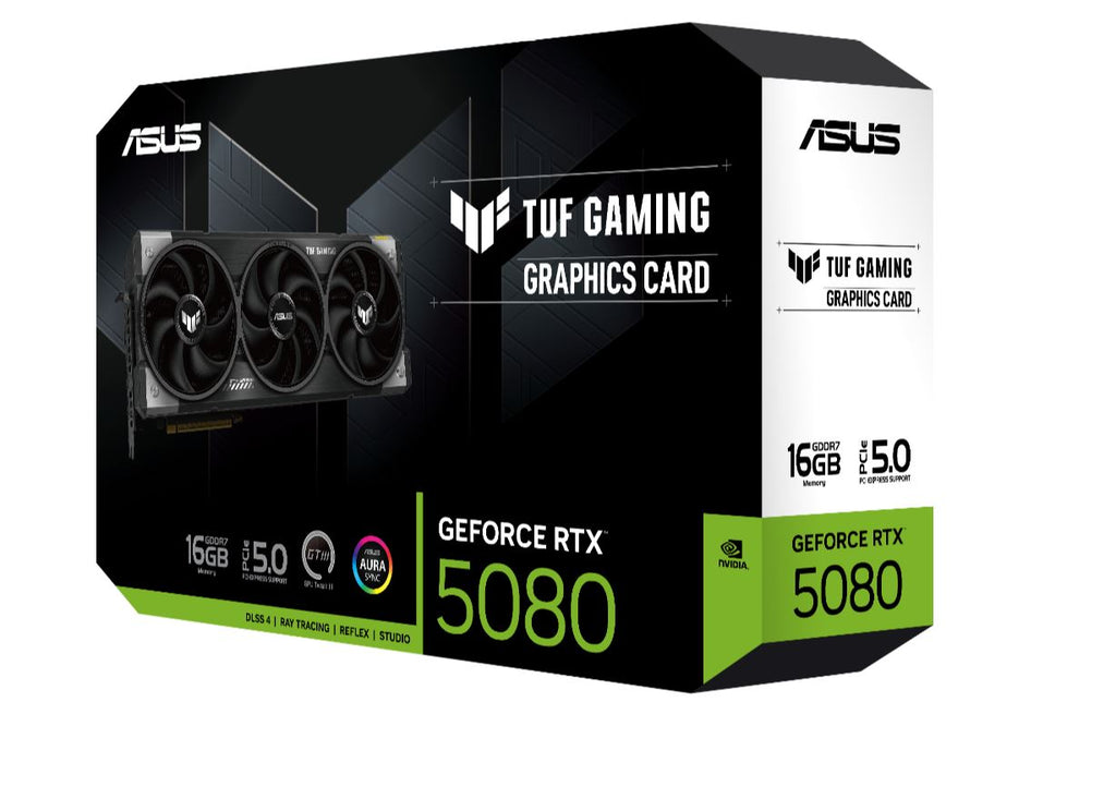 ASUS nVidia GeForce TUF-RTX5080-16G-GAMING RTX5080 16GB GDDR7 2617MHz Boost Clock, RAM 30Gbps, 1801 AI TOPs, Digital Max Resolution 7680 x 4320 - Image 1