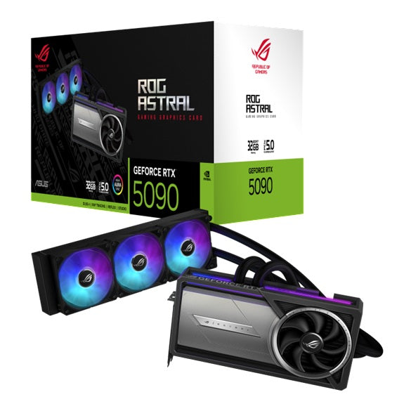 ASUS ROG Astral LC GeForce RTX™ 5090 32GB GDDR7, PCIe 5.0, 360mm AIO, 21760 CUDA, HDMI 2.1b, DP 2.1b, ARGB - Image 1