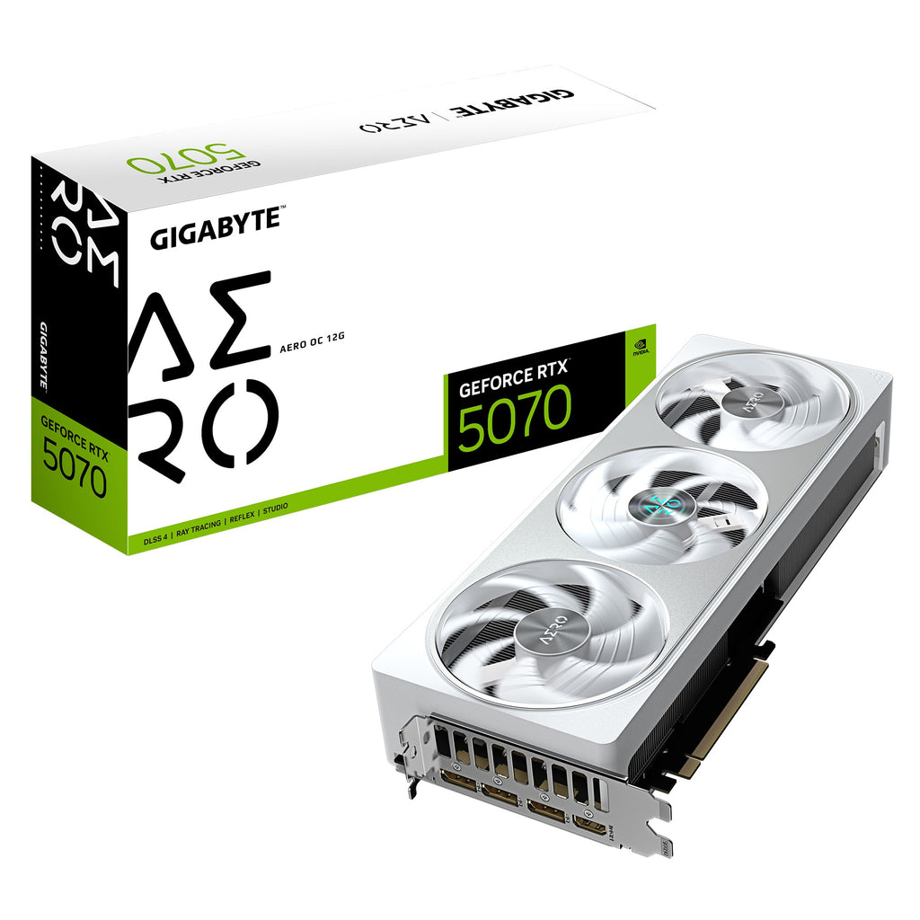 Gigabyte GeForce RTX™ 5070 AERO OC 12G, 2625 MHz, CUDA  6144, 128 Gbps, GDDR7,192 bit, PCI-E 5.0, P[SU 750W, DisplayPort 2.1b *3 HDMI 2.1b *1 - Image 1