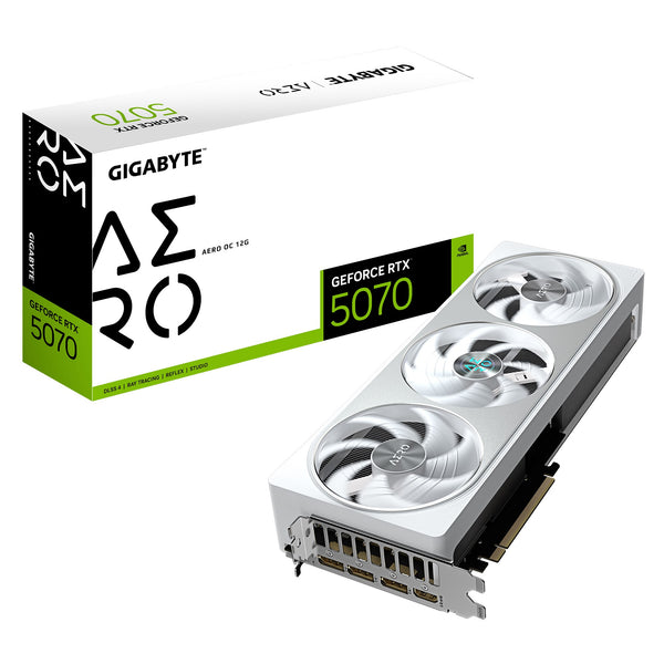 Gigabyte GeForce RTX™ 5070 AERO OC 12G, 2625 MHz, CUDA  6144, 128 Gbps, GDDR7,192 bit, PCI-E 5.0, P[SU 750W, DisplayPort 2.1b *3 HDMI 2.1b *1 - Image 1
