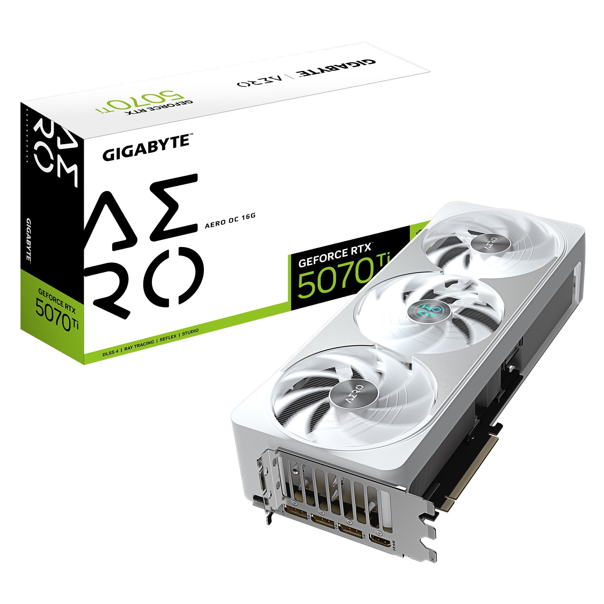 Gigabyte GeForce RTX™ 5070 Ti AERO OC 16G, 2588 MHz, CUDA 8960, 28 Gbps, GDDR7, 256 bit, PCI-E 5.0, PSU 750W, DisplayPort 2.1b x3 HDMI 2.1b x1 - Image 1