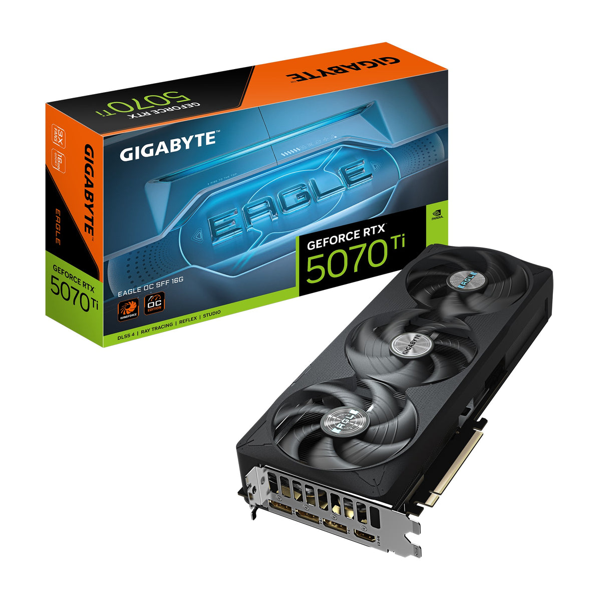 Gigabyte GeForce RTX™ 5070 Ti EAGLE OC SFF 16G, 2542 MHz, CUDA 8960, 28 Gbps, GDDR7, 256 bit, PCI-E 5.0, PSU 750W, DisplayPort 2.1b x3 HDMI 2.1b x1 - Image 1