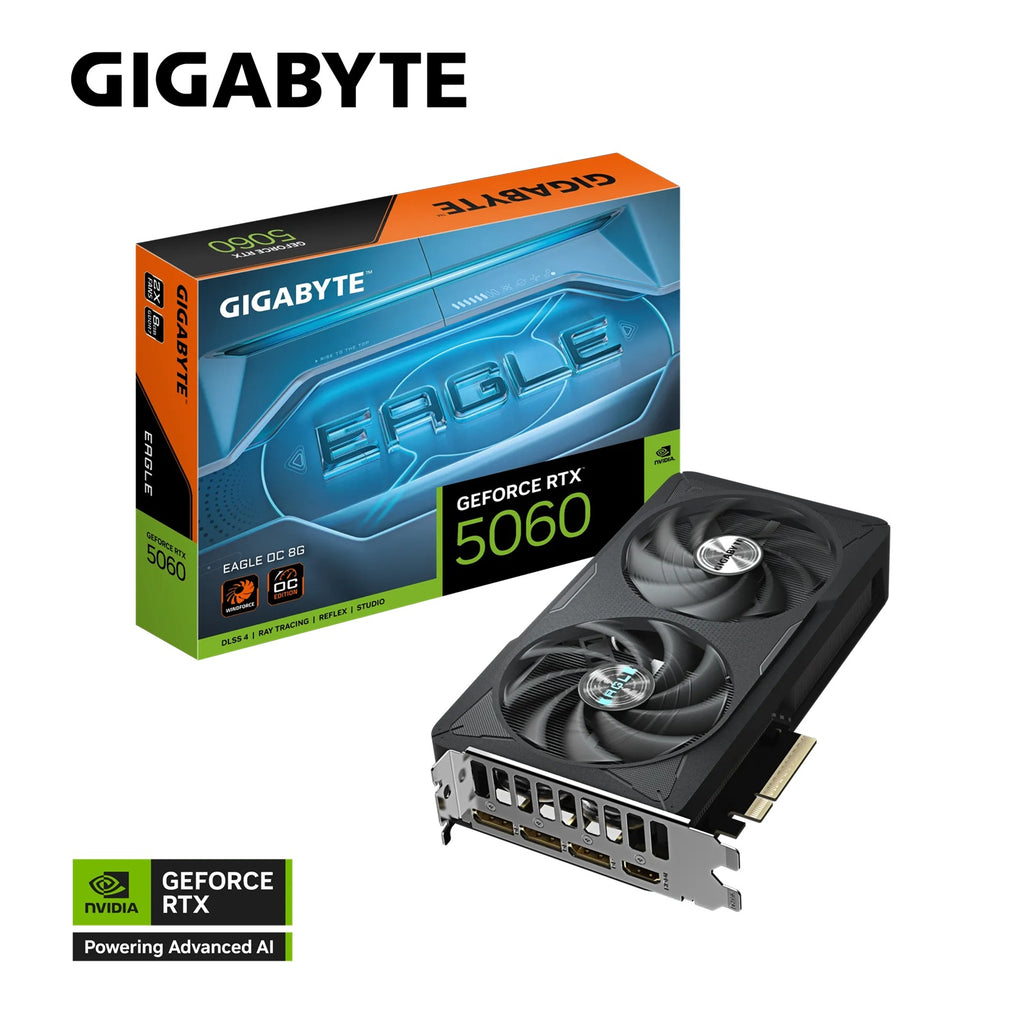 Gigabyte GeForce RTX™ GV-N5060EAGLEMAX OC-8GD, GDDR7, 2550MHz, 3840CUDA, 28Gbps, PCI-E 5.0, PSU 550W, 8 Pin*1, DisplayPort 2.1b *3, HDMI 2.1b *1 - Image 5