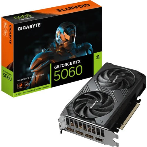 Gigabyte GeForce RTX™ 5060 WINDFORCE 2 MAX OC 8G, 2512MHz, CUDA 3840, 28Gbps, GDDR7, 128 bit, PCI-E 5.0, PSU 550W, DisplayPort 2.1b *3 HDMI 2.1b *1 - Image 1