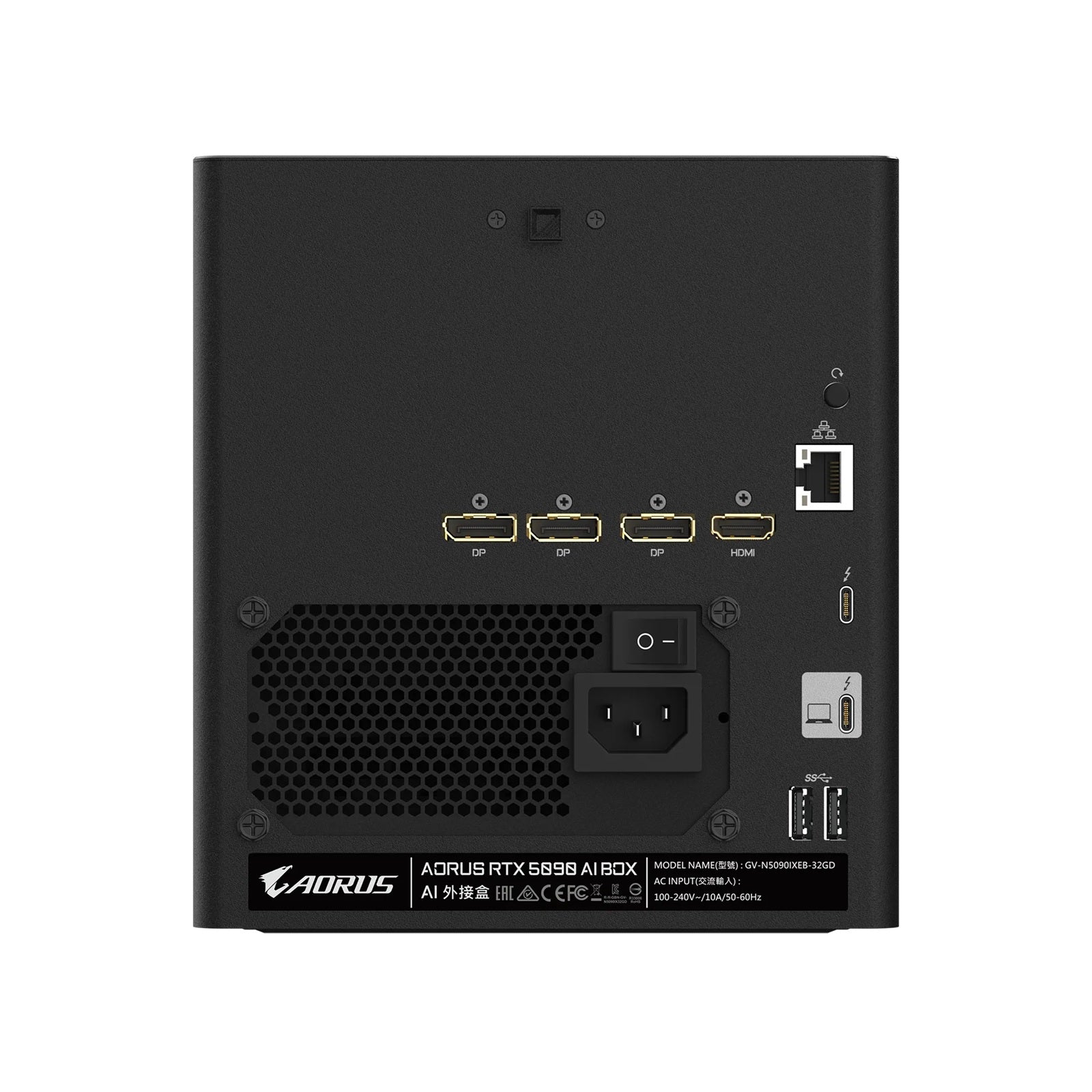Gigabyte AORUS RTX 5090 AI BOX 32Gb, GDDR7 @28Gbpps, 2407Mhz, 512-bit, 3x DP 2.1, HDMI 2.1, 2x TB5, 3x USB 3.2, LAN, PSU 850W - Image 4