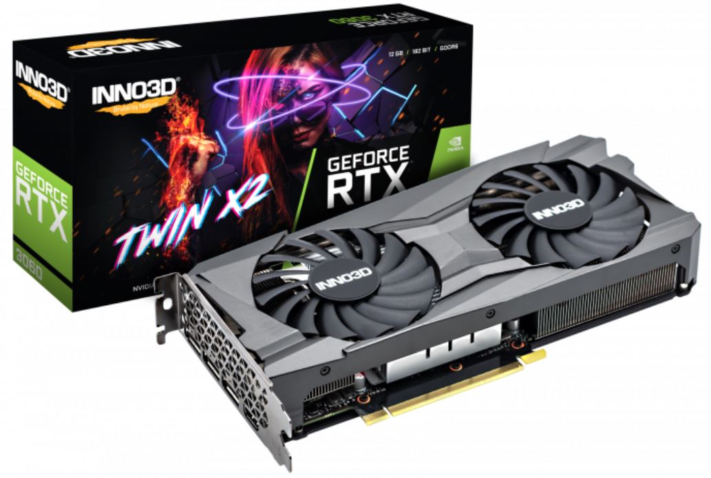 INNO3D nVidia GeForce RTX 3060 TWIN X2 12G GDDR6, 1777MHz Boost Clock, RAM 15Gbps, 3xDP. 1xHDMI, 240x120mm x 2-slot (3060) - Image 4