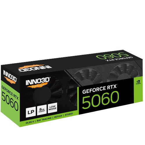 INNO3D nVidia GeForce RTX 5060 LP 8GB GDDR7, 2497MHz Boost Clock, RAM 28Gbps, 3xDP, 1xHDMI 178x69x41mm