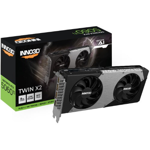 INNO3D nVidia GeForce RTX 5060 Ti TWIN X2 8GB GDDR7,  2572MHz Boost Clock, RAM 28Gbps, 3xDP, 1xHDMI, 250x116x41mm - Image 4