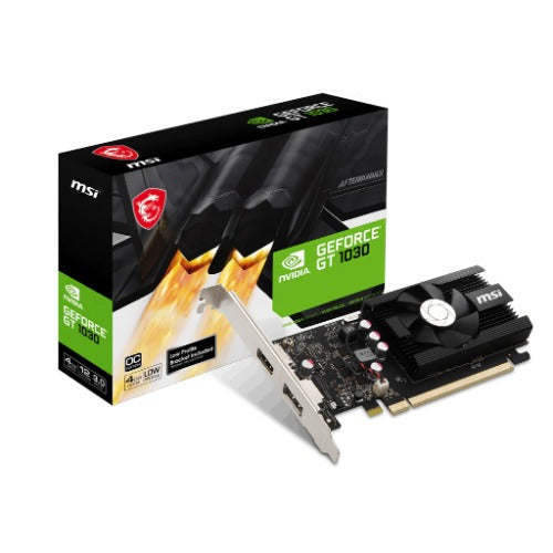 MSI nVidia GeForce GT 1030 4GD4 LP OC Video Card, PCI-e 3.0, 1430 MHz Boost Clock,  1x HDMI 2.0, 1x 1.4a - Image 1