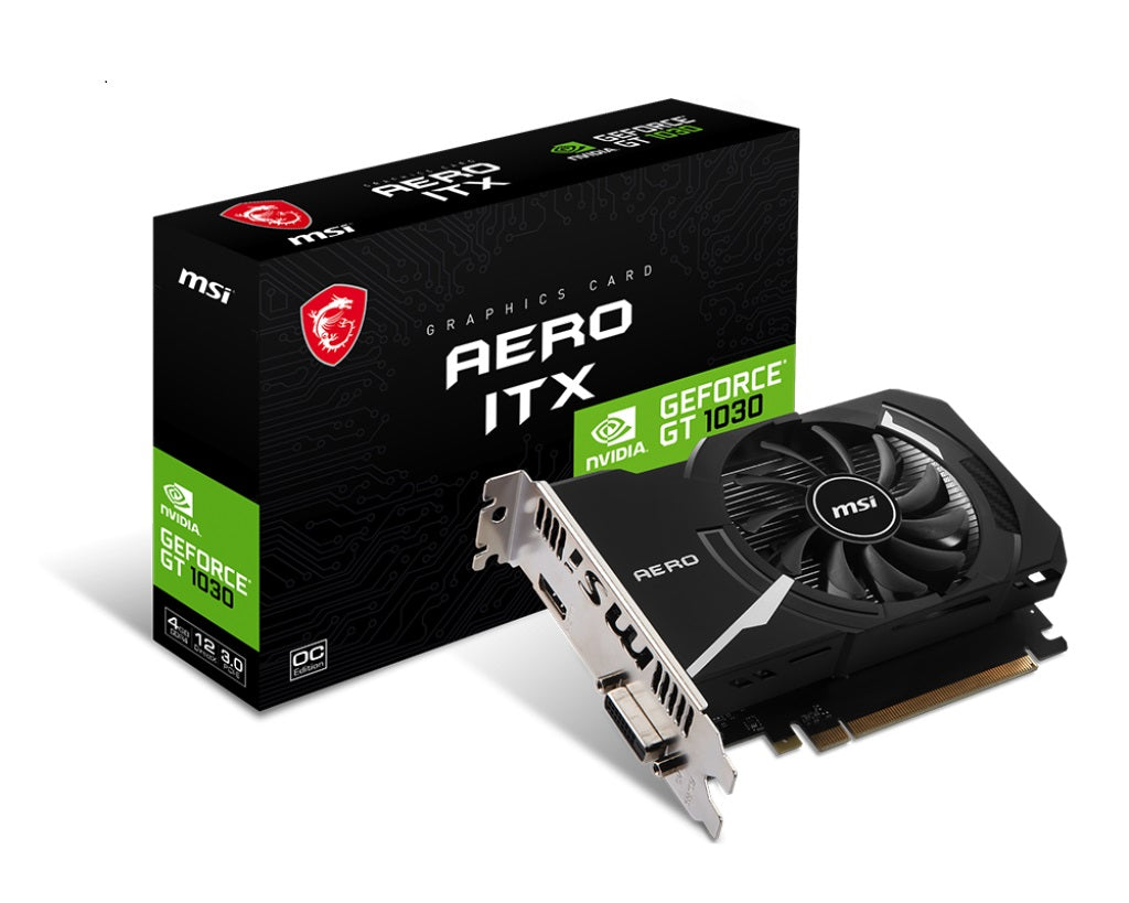MSI nVidia GeForce GT 1030 AERO ITX 4GD4 OC Video Card, PCI-e 3.0, 1430 MHz Boost Clock, 1x HDMI 2.0 1x DVI - Image 5