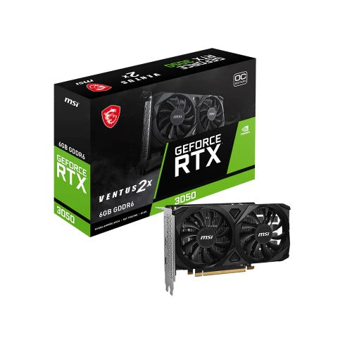 MSI nVidia GeForce RTX 3050 VENTUS 2X E 6G OC, Boost: 1492 MHz, CUDA 2304 Units, 6GB GDDR6, HDMI x 2 - Image 1