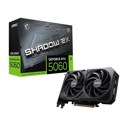 MSI nVidia GeForce RTX 5060 8G SHADOW 2X OC, PCI Express® Gen 5 x16, Boost: 2527 MHz, CUDA 3840 Units, 8GB GDDR7, . HDMI™ x 1 - Image 1