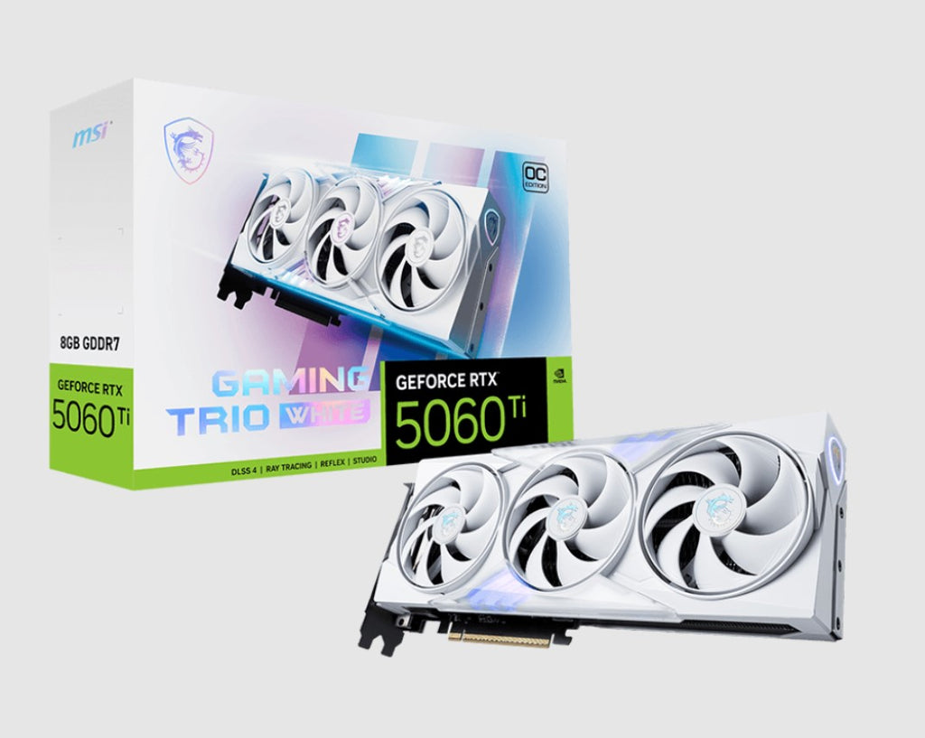 MSI nVidia GeForce RTX 5060 Ti 8G GAMING TRIO OC WHITE, PCI Express® Gen 5 x 16, Boost: 2647 MHz, CUDA 4608 Units, 8GB GDDR7, HDMI™ x 1 - Image 4