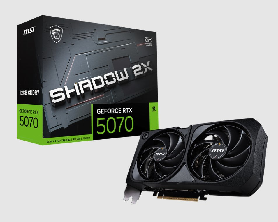 MSI nVidia GeForce RTX™ 5070 12G SHADOW 2X OC, PCI Express® Gen 5, Boost: 2542 MHz, CUDA 6144 Units, 12GB GDDR7, HDMI™ x 1 - Image 1