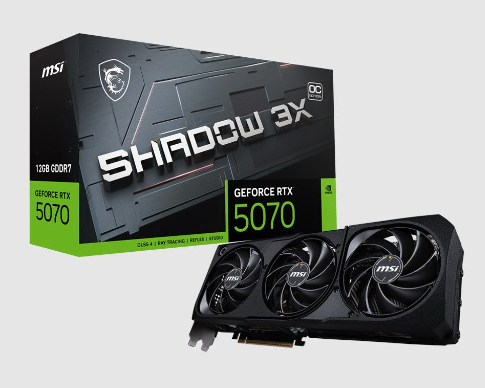 MSI nVidia GeForce RTX™ 5070 12G SHADOW 3X OC, PCI Express® Gen 5, Boost: 2542 MHz, CUDA 6144 Units, 12GB GDDR7, HDMI™ x 1 - Image 4