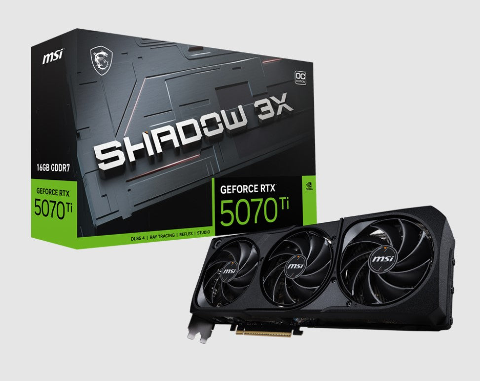 MSI nVidia GeForce RTX™ 5070 Ti 16G SHADOW 3X OC, PCI Express® Gen 5, Boost: 2482 MHz, CUDA 8960 Units, 16GB GDDR7, HDMI™ x 1 - Image 4