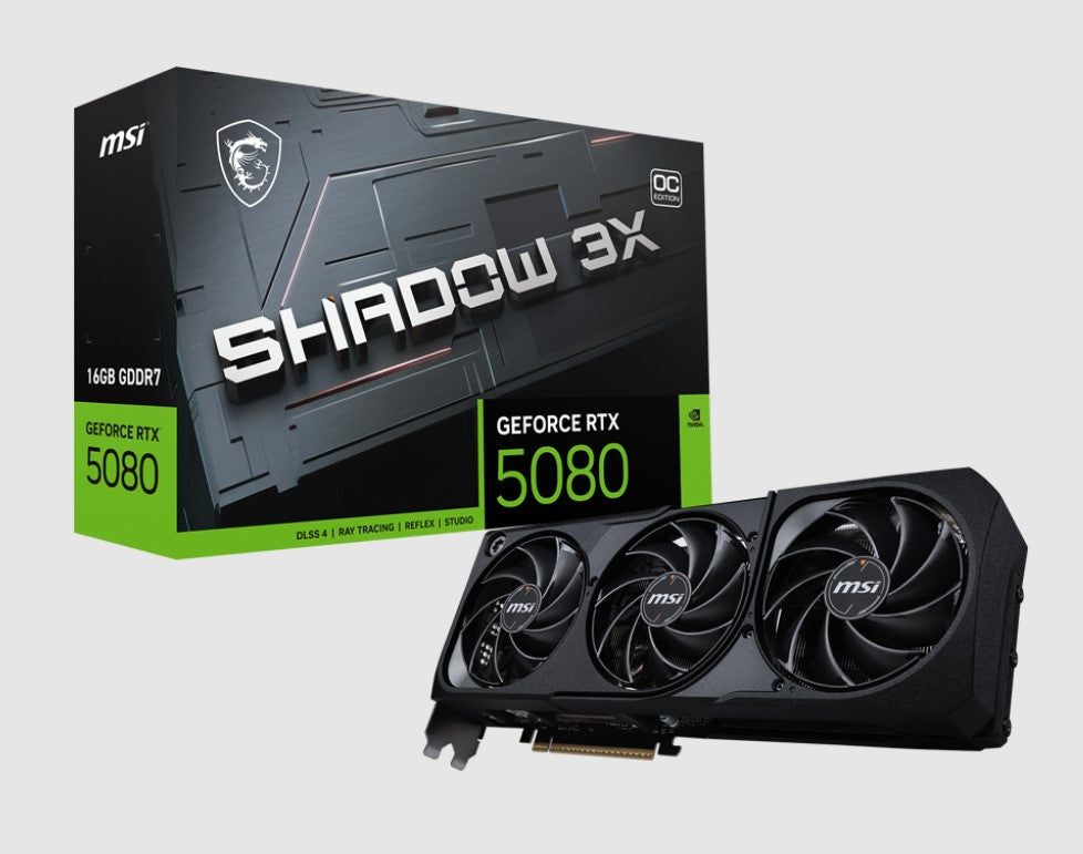 MSI nVidia GeForce RTX™ 5080 16G SHADOW 3X OC, Boost: 2640 MHz, 16GB GDDR7, DisplayPort x 3, HDMI™ x 1, - Image 4