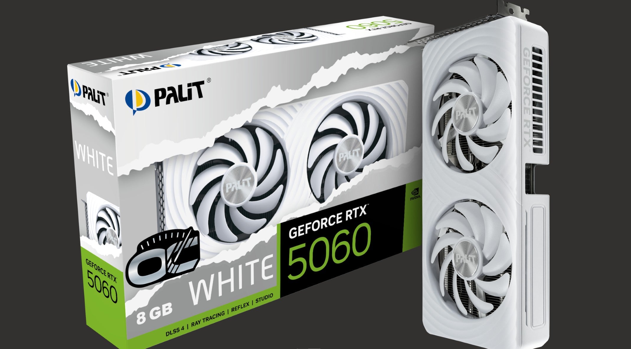 PALIT RTX5060 WHITE OC 8GB GDDR7 128bit 3-DP HDMI NE75060U19P1-GB2063M - Image 1