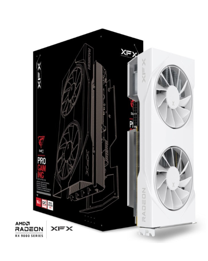 XFX Swift AMD Radeon RX 9070 OC White Dual Fan Gaming Edition with 16GB GDDR6 HDMI 3xDP, AMD RDNA™ 4 (RX-97SWFT2WQ) - Image 1