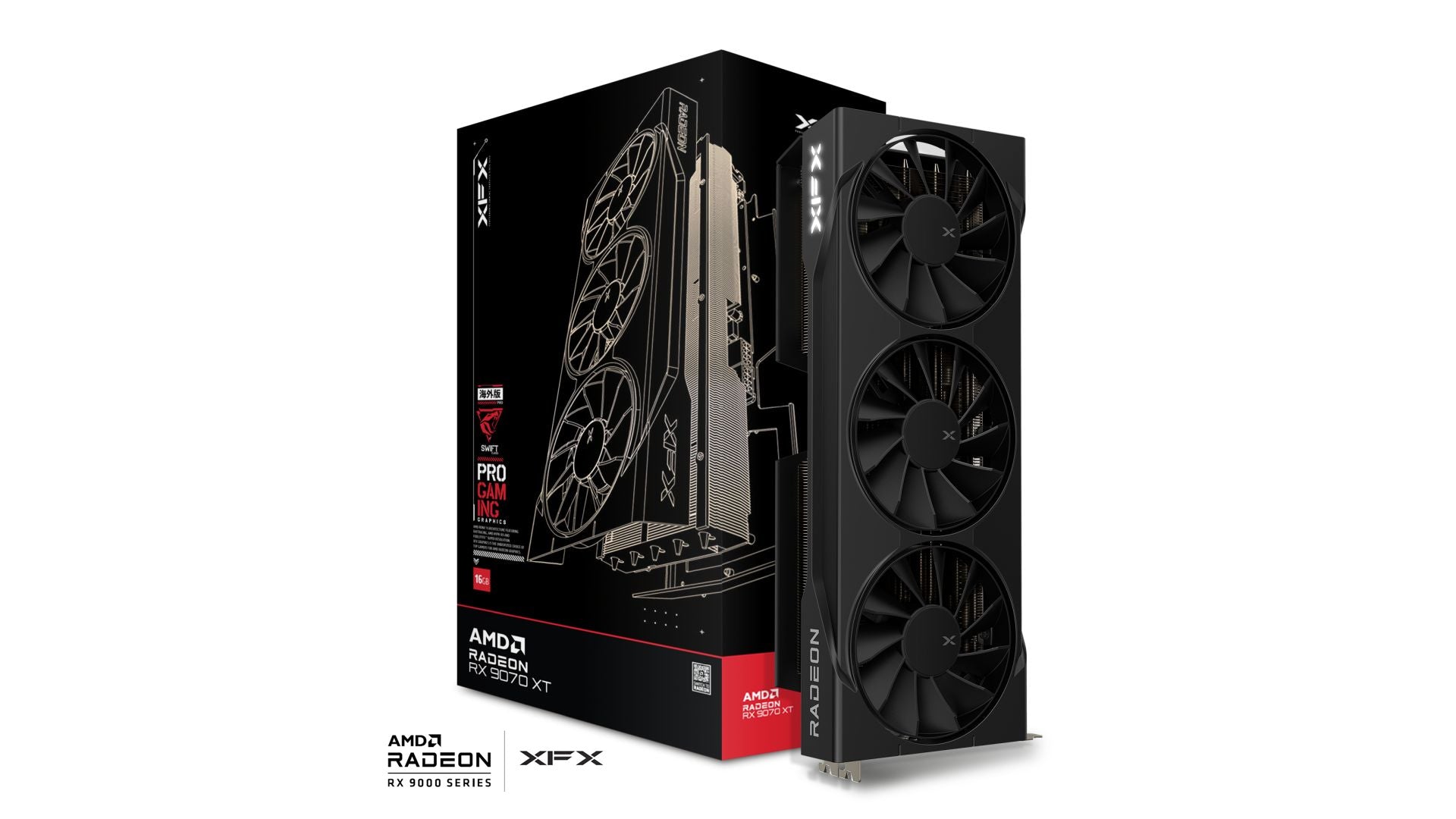 XFX Swift AMD Radeon RX 9070XT Triple fan Gaming Edition with 16GB GDDR6 HDMI 3xDP, AMD RDNA™ 4 (RX-97TSWF3B9) - Image 5