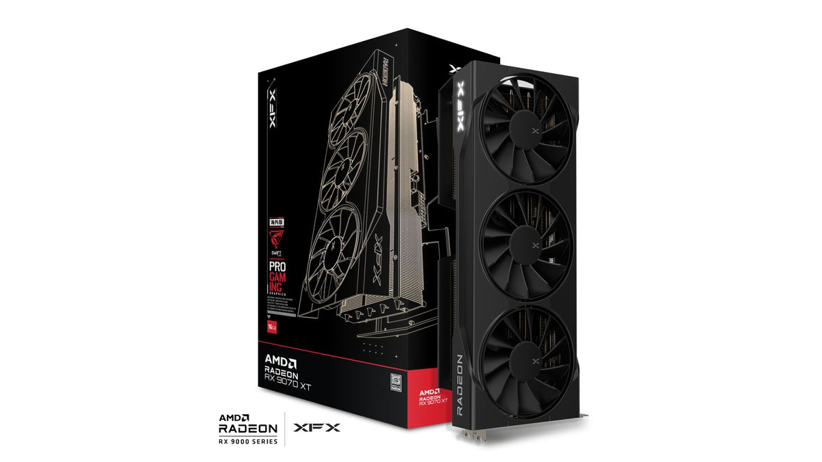 XFX Swift AMD Radeon RX 9070XT Triple fan Gaming Edition with 16GB GDDR6 HDMI 3xDP, AMD RDNA™ 4 (RX-97TSWF3B9) - Image 5