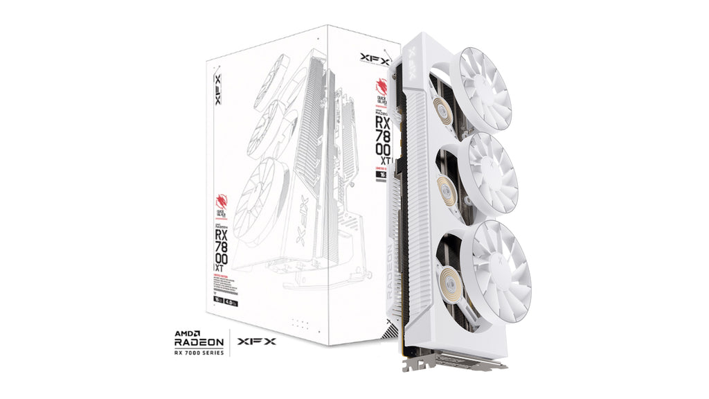 XFX Mercury AMD Radeon RX 9070XT OC White Magnetic Air Edition with RGB 16GB GDDR6 HDMI 3xDP, AMD RDNA™ 4 (RX-97TMARGW9) - Image 1