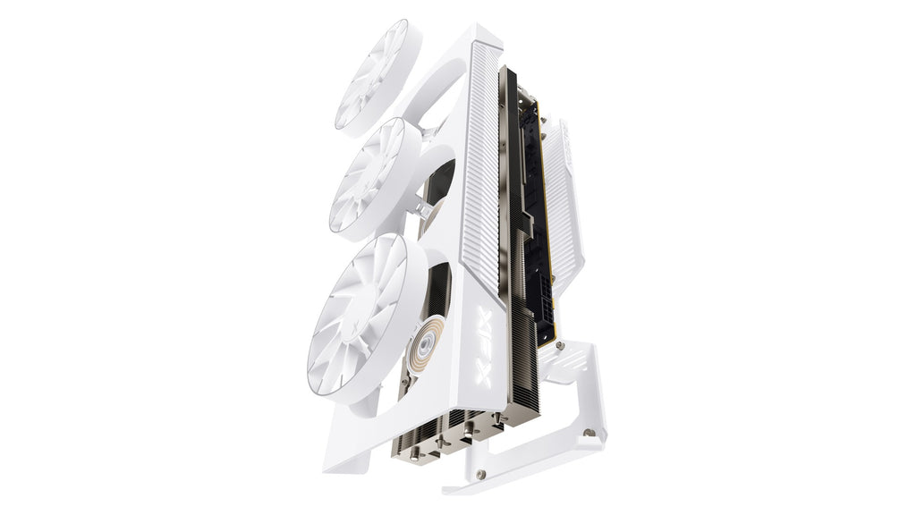 XFX Mercury AMD Radeon RX 9070XT OC White Magnetic Air Edition with RGB 16GB GDDR6 HDMI 3xDP, AMD RDNA™ 4 (RX-97TMARGW9) - Image 4