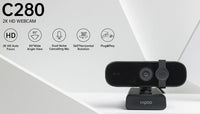 RAPOO C280 2K Webcam - Wide Angle Lens, Noise Canceling Mic, Plug & Play, Teams, Google Meet, Zoom, Does Not Support Windows Hello - Image 1